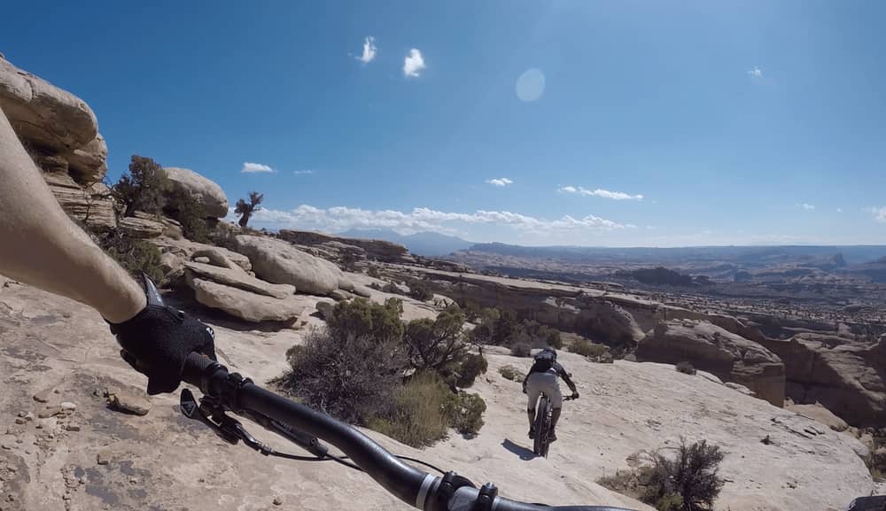 a little bit of downhill on climb to the rim